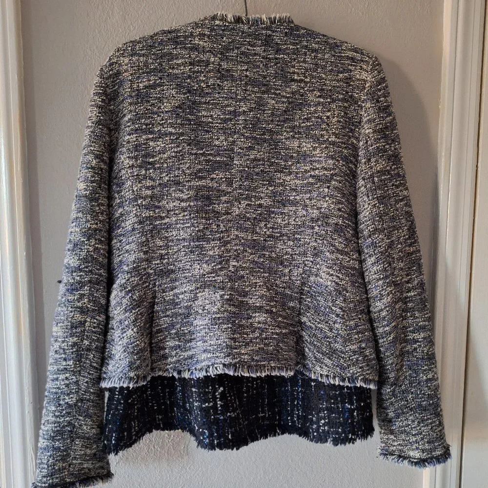 Ann Taylor Skirt Set  Blue/Black Tweed Fully Lined, Pristine  Soft Size 14 - Picture 2 of 8